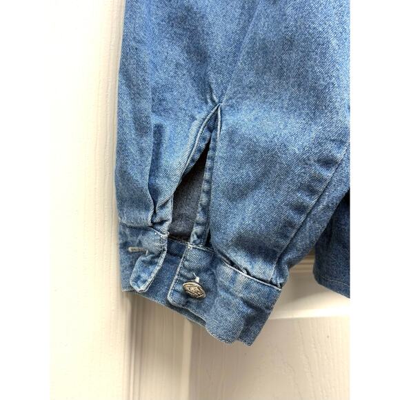 Shelbi Ranch Western Denim Bib-Front Pullover Shirt Vintage Cowboy Style - Picture 6 of 7